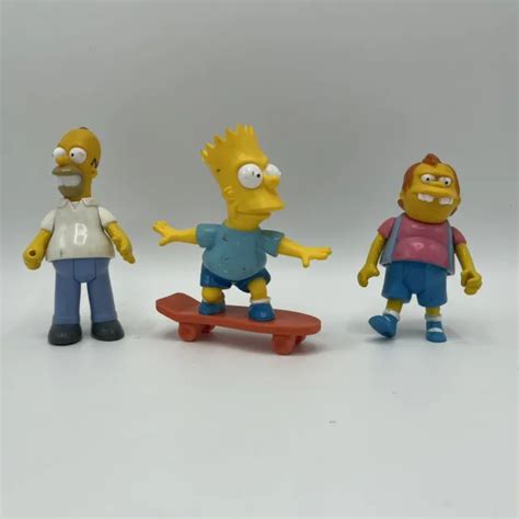 Vintage 1990 The Simpsons Figures Bart On Skateboard Homer Nelson 24