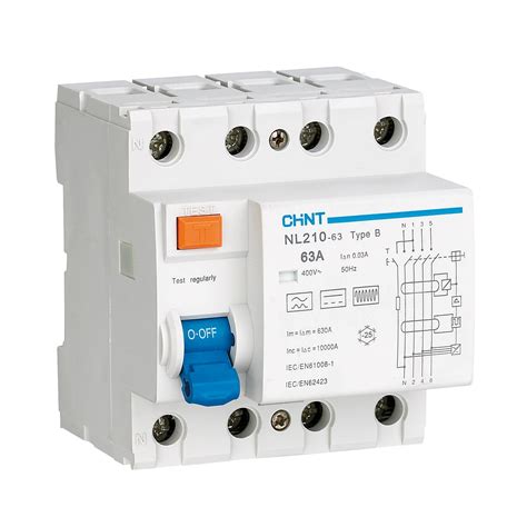 Chint 63a 4 Pole 3 Phase Neutral 30ma Type B Rcd Ecoharmony
