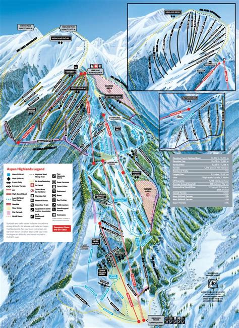 Aspen Highlands Piste And Ski Trail Maps