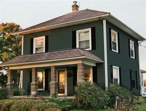 Two Tone Green Exterior House Decor Inspire