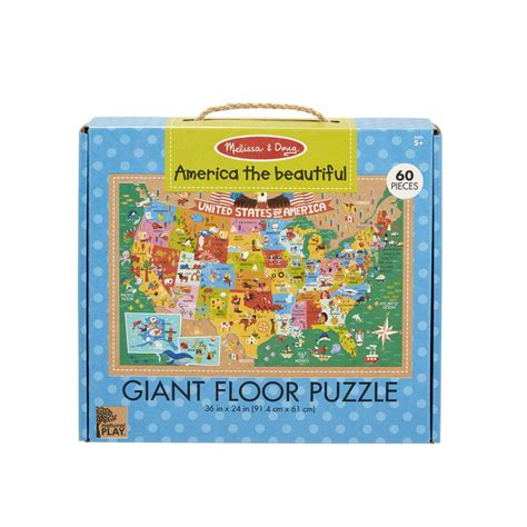Melissa And Doug Natural Play Giant Floor Puzzle America The Beautiful