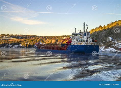 Ship Loaded With Timber Stock Photo Image Of Lumber 28228184
