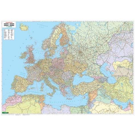 Europe Middle East Central Asia Political Wall Map Rolled