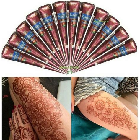 Kaveri Natural Herbal Henna Cones Temporary Tattoo Body Art Ink 12 Cone