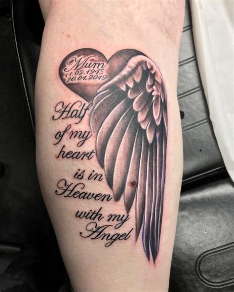 Rest In Peace Heart With Angel Wings Tattoo Hanhop