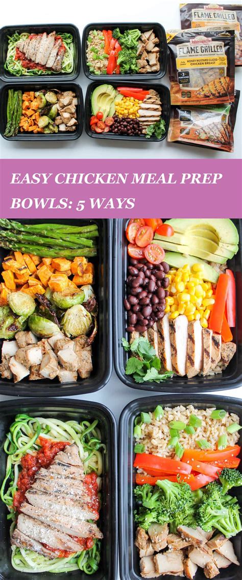 Easy Chicken Meal Prep Bowls 5 Ways Cheap Easy Healthy