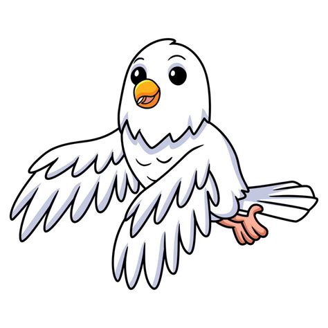 Cute White Love Bird Cartoon Flying 24612527 Vector Art At Vecteezy