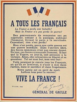 The appeal of 18 june (french: Charles de Gaulle Appel du 18 juin 1940 .discours WInston ...