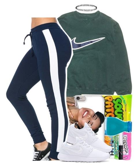 By Xbad Gyalx Liked On Polyvore Featuring Nike With Images Outfits