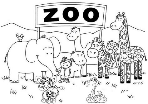 Fun And Cute Zoo Coloring Page