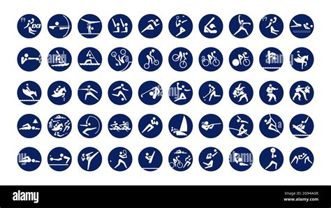 Olympic Sports Pictograms Icons Stock Vector Images Alamy