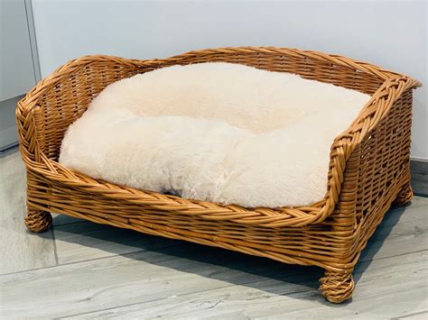 Luxury Wicker Dog Bed Handmade Settee Sofa Style With Legs Etsy