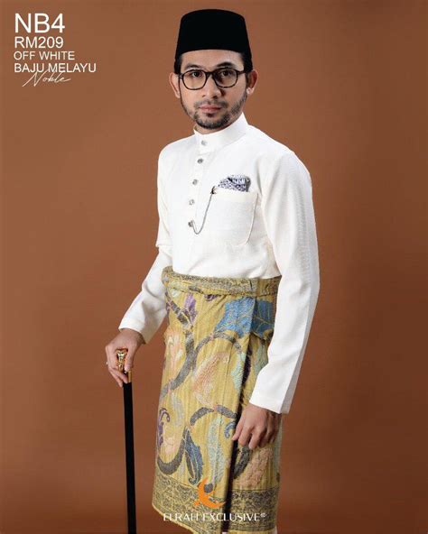Elrah Exclusive Baju Melayu Noble Off White Mens Fashion Muslim