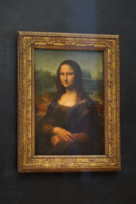The Mona Lisa Original Painting On Display In The Louvre Museum The