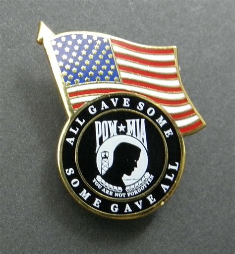 Pow Mia Usa Flag Lapel Pin Badge 125 Inches Some Gave All Cordon