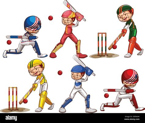 People Playing Cricket Stock Vector Image And Art Alamy