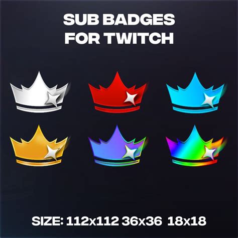Twitch Crown Sub Badges Etsy