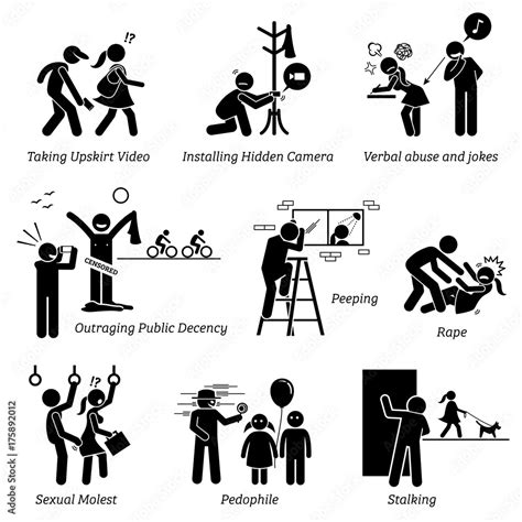 Vecteur Stock Sex Crime And Criminal Pictogram Depicts Sexual Harassment Adobe Stock