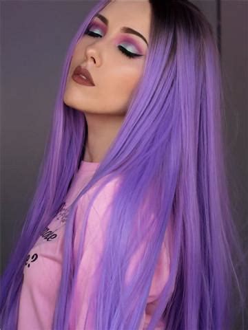 We believe that it would be better to show you some photos, have much to tell you the obvious about the fact that hairstyle should be selected. Long Brown Root Lavender Purple Ombre Synthetic Lace Front ...
