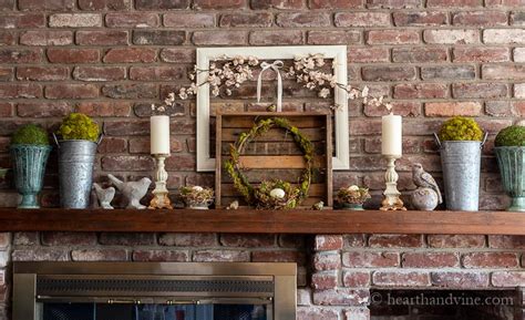 Spring Mantel Ideas With Natural Bird Nests Moss And More Hearth And