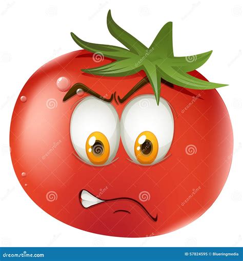 Fresh Tomato With Face Stock Vector Illustration Of Food 57824595