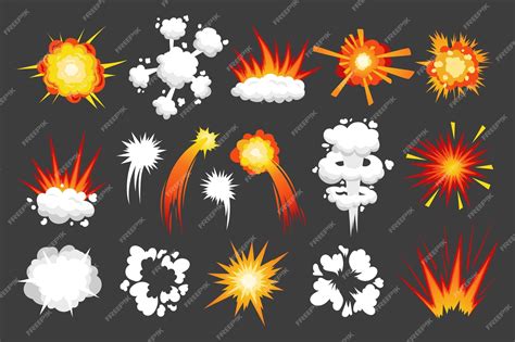 Premium Vector Cartoon Strike Effect White Hit Impact And Explosion