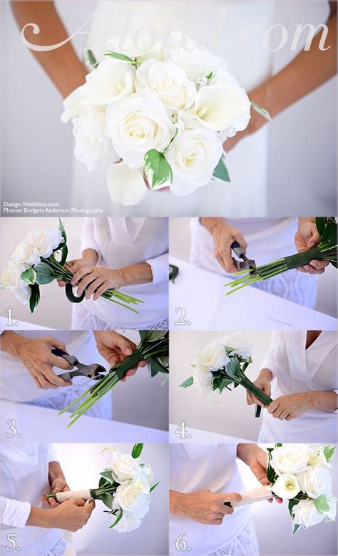 It is amazing how much time it takes to make 12 wedding centrepieces if you are not used to it. DIY White Rose and Calla Lily Bouquet. Save money and make ...