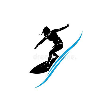 Surfing With Water Wave Logo Vector Template Illustration Symbol