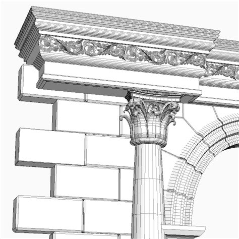 Stone Column And Arch 3d Model Flatpyramid