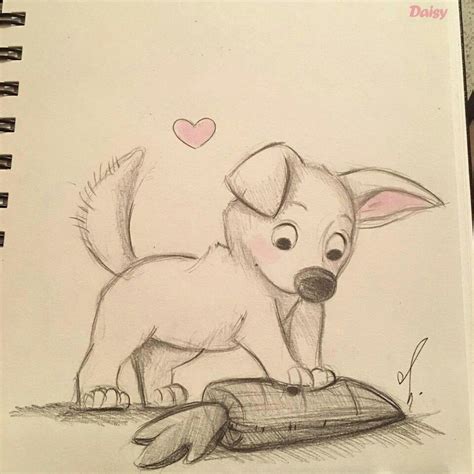 Puppy Love Disney Drawings Sketches Disney Character Drawings