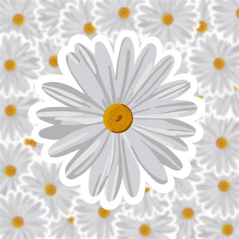 Daisy Sticker Cute Aesthetic Flower Sticker For Laptop Water Etsy