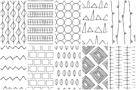 پترن خط ساده دستنویس Simple Line Handdrawn Patterns