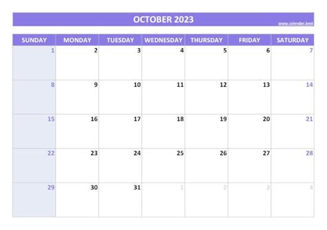 October 2023 Calendar Calendarbest