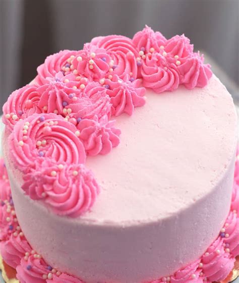 Pink Swirls Buttercream Cake Rose Bakes