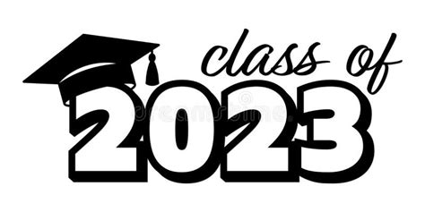 Class Of 2023 With Graduation Cap Senior 2023 Stock Vector