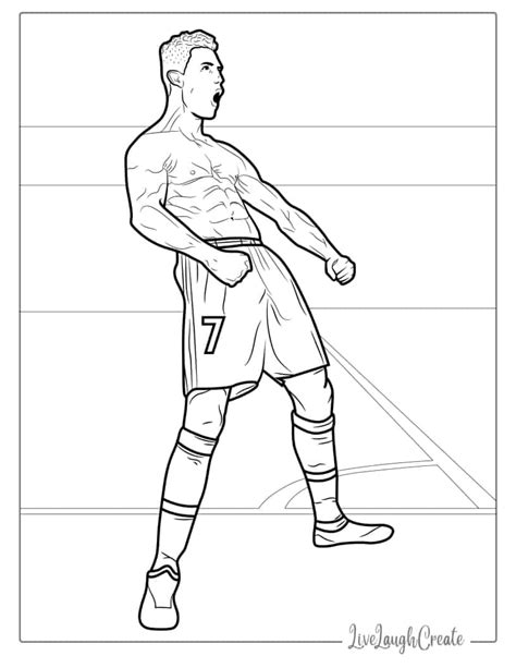 Cristiano Ronaldo Juggling Ball Coloring Page Football Coloring Pages