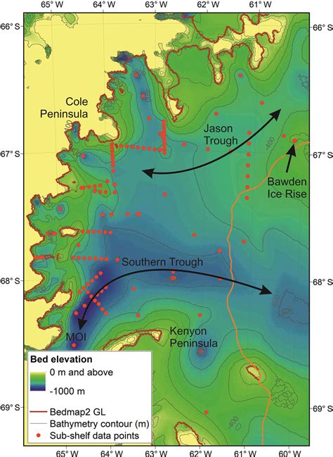 Updated Bathymetry Map Of Larsen C Ice Shelf With Large Scale Features