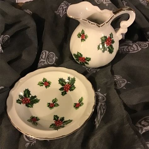 Lefton Holiday Vintage Lefton China Christmas Holly Pitcher Only