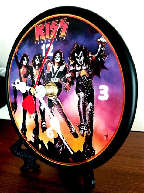 Kiss Destroyer 5 Inch Quartz Desktop Clock Black Stand Inc Ebay