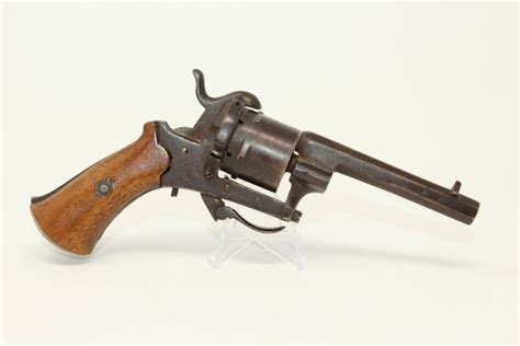 Belgian Folding Trigger Double Action Pinfire Revolver Candr Antique012