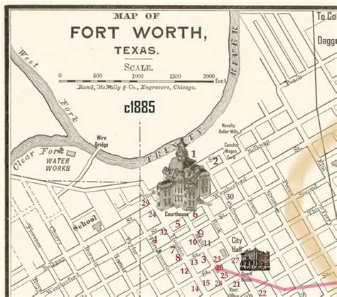 Downtown Fort Worth Historical Map Texas Love Pinterest