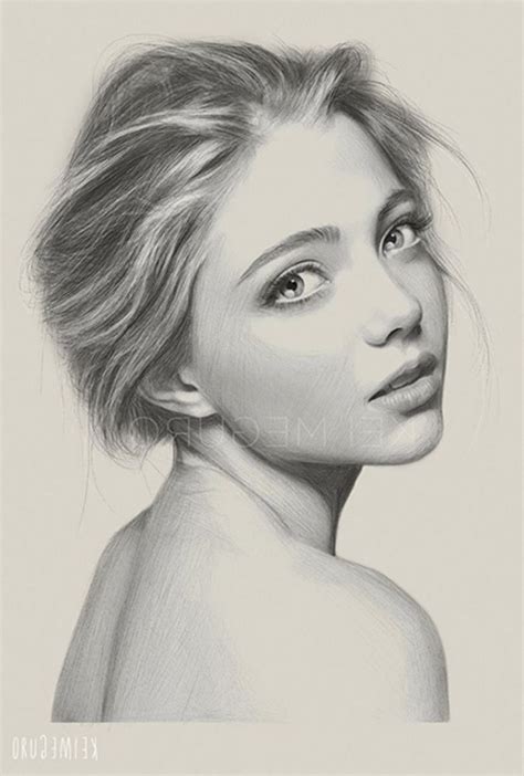 The linear rhythm and harmony of the figure build to a crescendo in the tones of the face which lift the drawing to another dimension. Sketch Realistic Face 1000 Ideas About Drawing Faces On Pinterest Monster Drawing | Girl face ...