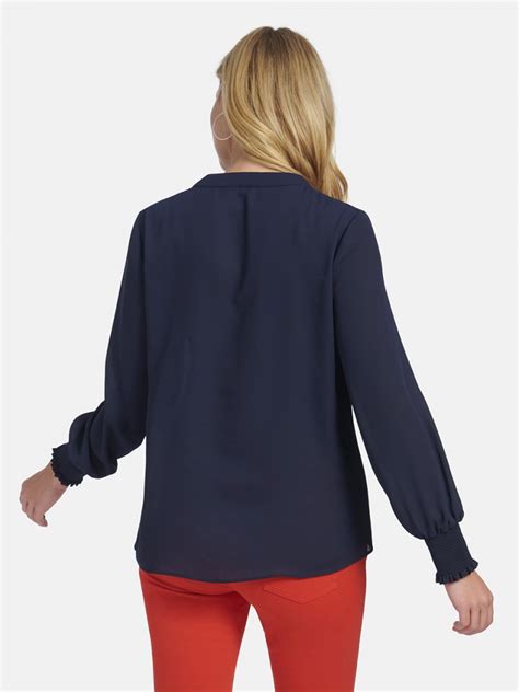 Zum allerersten mal einen schnitt fast komplett alleine digitalisie… zipfeljacke bella. Bluse mit elastischen Bündchen in night blue | Der ...
