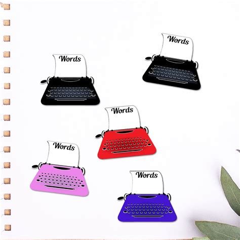 Typewriter Design Writers Word Count Tracking Stickers Etsy