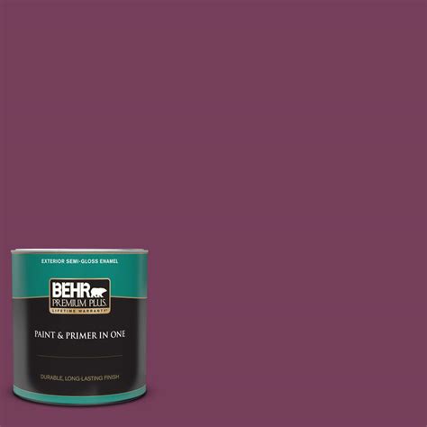 Behr Premium Plus 1 Qt 100d 7 Maroon Semi Gloss Enamel Exterior Paint
