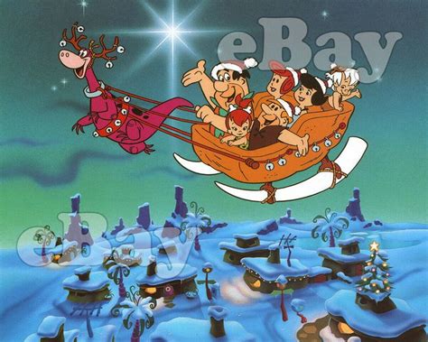 An Animated Christmas Scene With Santa And His Reindeer Sleigh