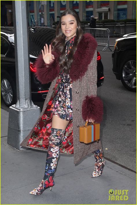 Hailee Steinfeld Wears Floral Boots With Floral Dress To Promote Bumblebee In Nyc Photo