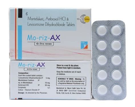 Montelukastambroxol Hci Levocetrizine Tablets