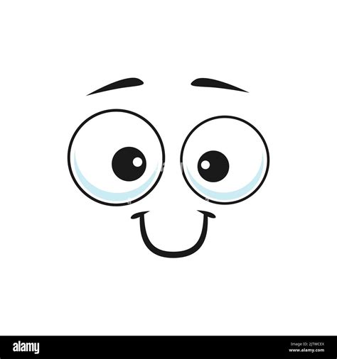 Cartoon Smiling Face Vector Funny Emoji With Friendly Scenery Smile And