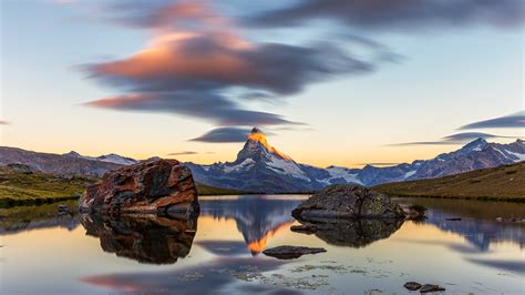Matterhorn Mountain Matterhorn Zermatt Visp Switzerland Sunrise
